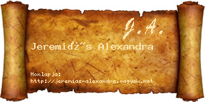 Jeremiás Alexandra névjegykártya